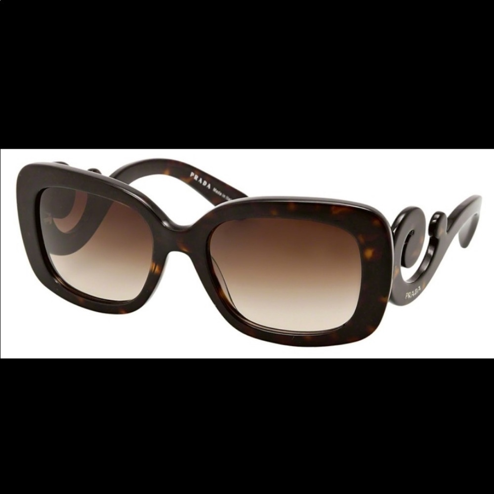 Prada Square Baroque Sunglasses Brown Tortoise